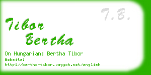 tibor bertha business card